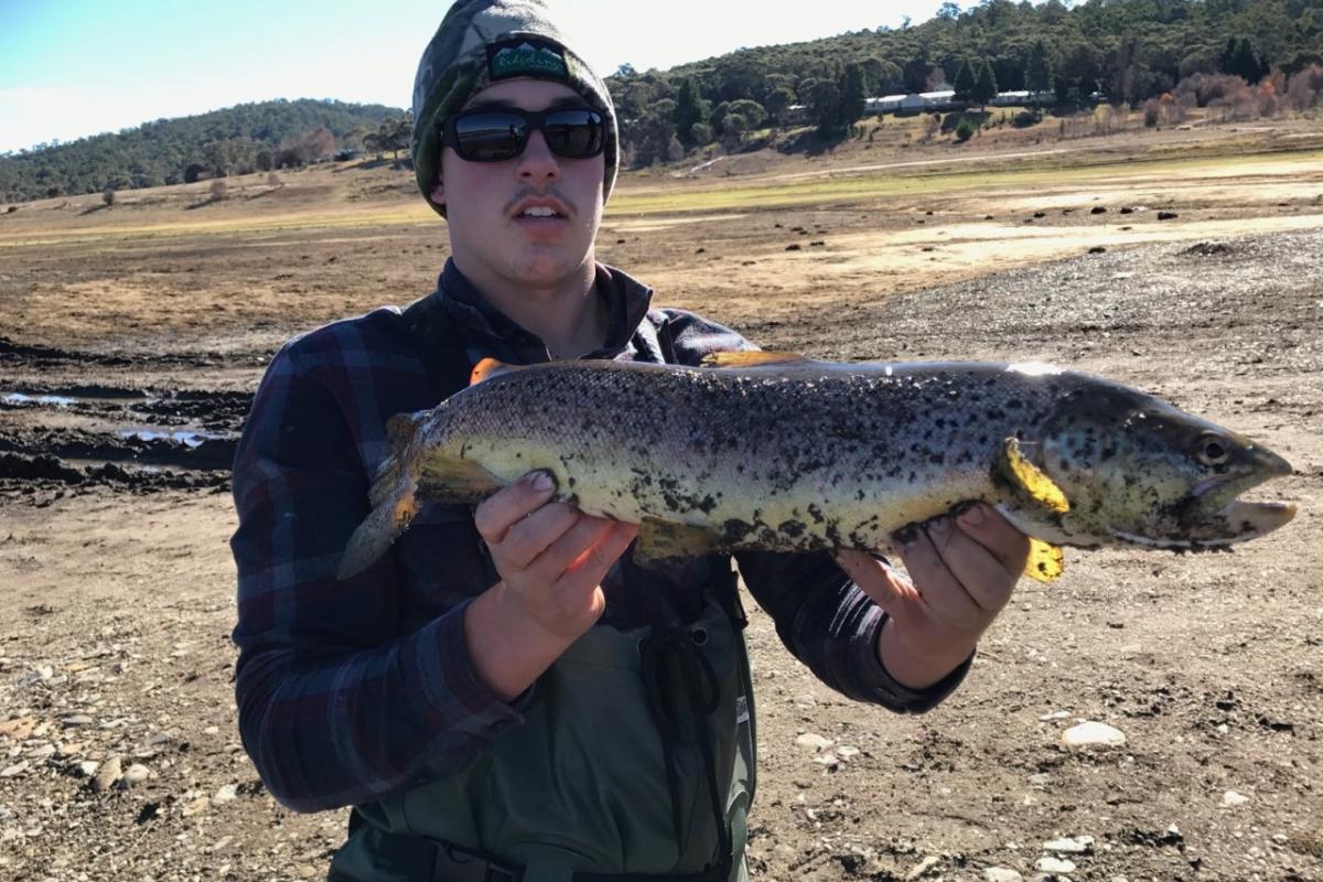 Photo of Joey with a nice brown caught spinning.